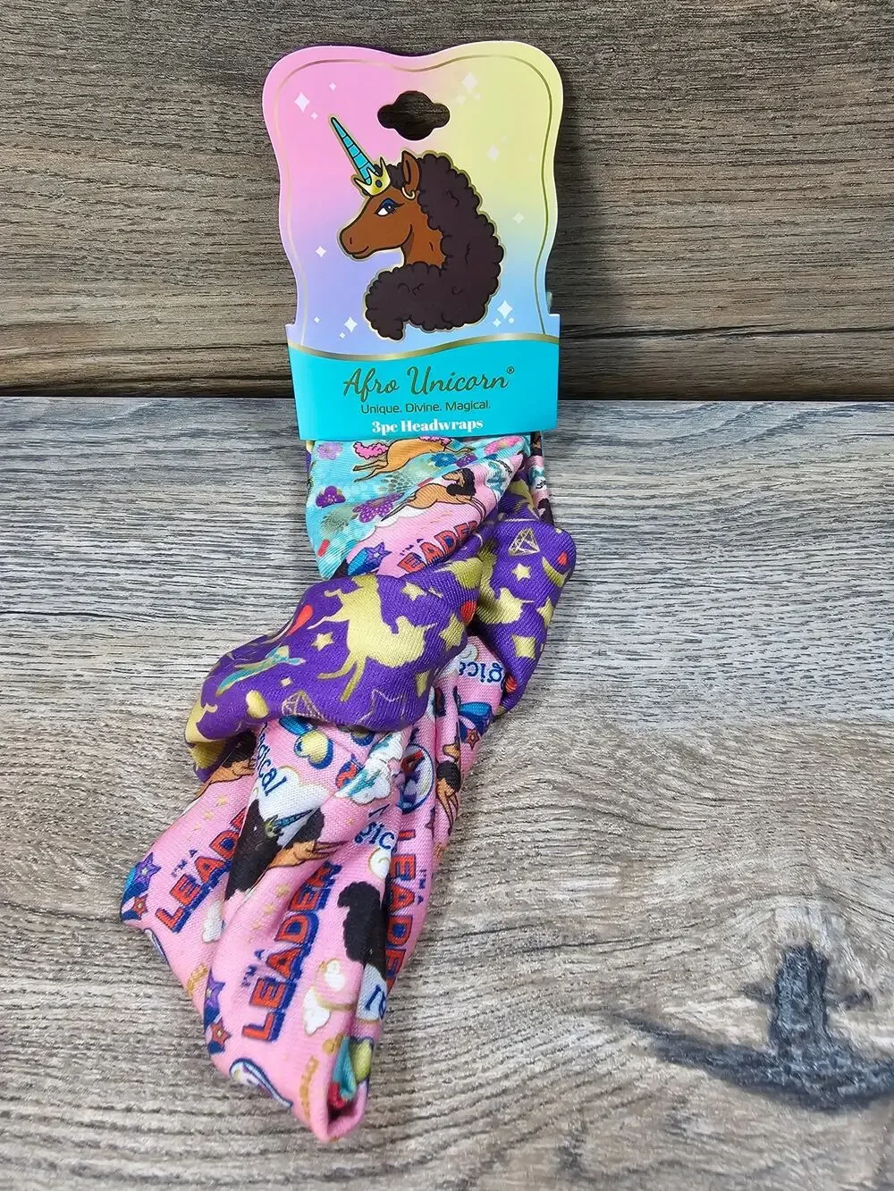 Afro Unicorn 3 piece Headwraps
